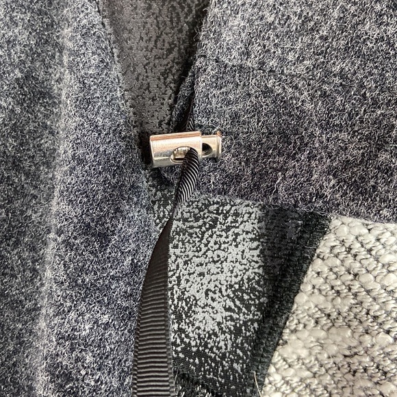 MICHAEL Tyler Full Zip Jacket Gray Black Abstract Patchwork Art To Wear Cardigan - Picture 12 of 16